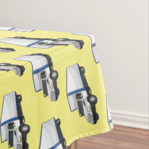 Box truck cartoon illustration tablecloth