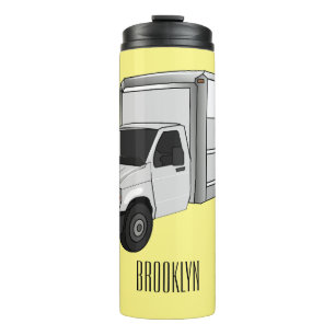 Box truck cartoon illustration thermal tumbler