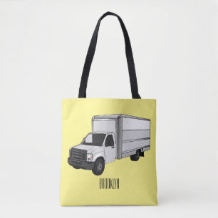 Box truck cartoon illustration tote bag