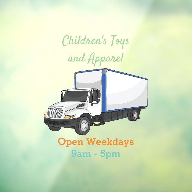 Box truck cartoon illustration window cling (Sheet 3)