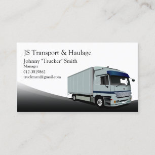 Box Truck Haulage Black Business Card