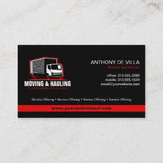 Box Truck Moving & Delivery Service Company Business Card