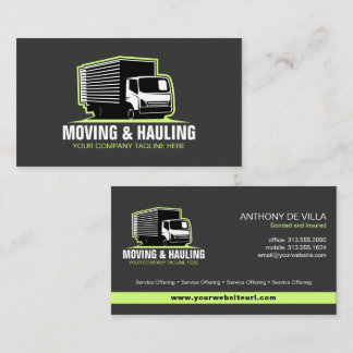 Box Truck Moving, Hauling & Delivery Service Business Card
