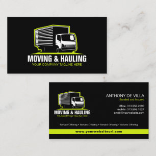 Box Truck Moving, Hauling & Delivery Service Business Card