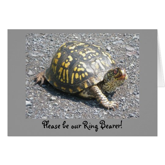 Box Turtle Ring Bearer Request Card