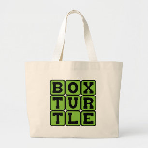 Box Turtle, Shelled Reptile Large Tote Bag