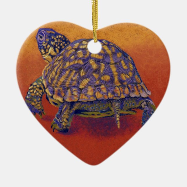 Box Turtle, tortoise Ceramic Tree Decoration (Front)