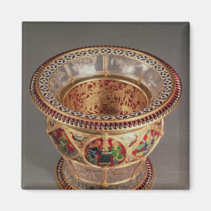 Box with plique-a-jour and cloisonne magnet