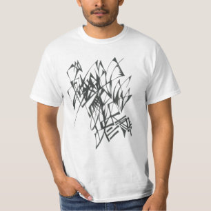 Boxed Black White Abstract Tribal Tattoo Art T-Shirt
