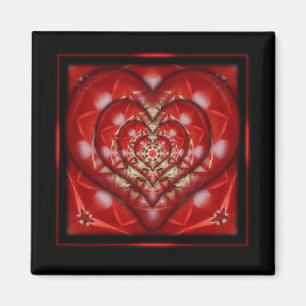 Boxed Heart Design Magnet