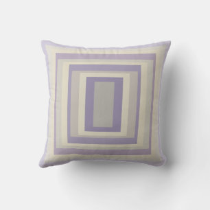 Boxed In Chalk Gray Lavender Geometric Design Cushion