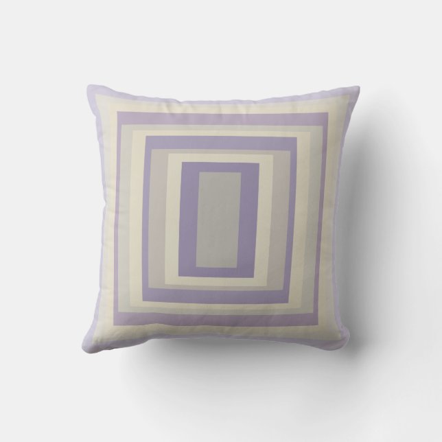Boxed In Chalk Grey Lavender Geometric Design Cushion (Back)