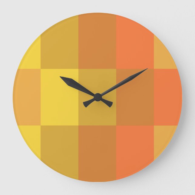 Boxed Shades of Orange Large Clock (Front)