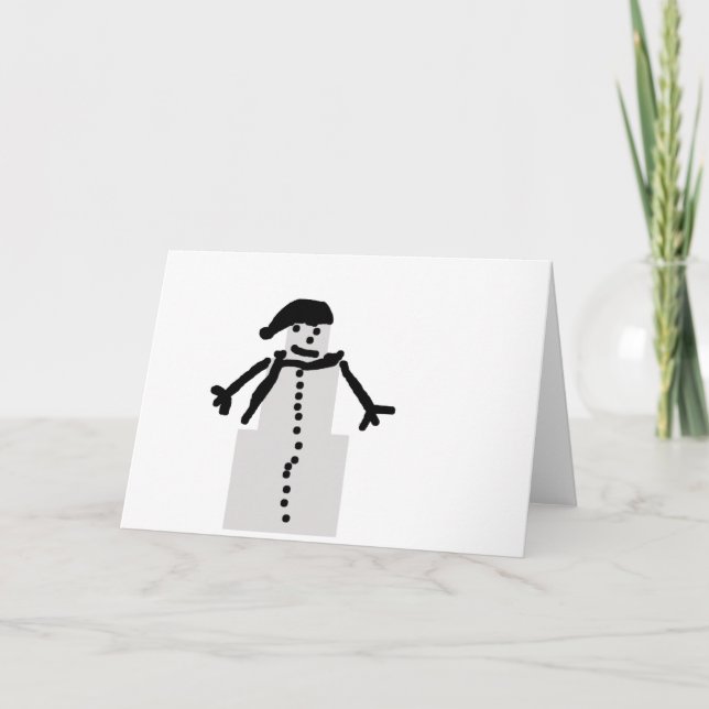 boxed snowman holiday card (Front)