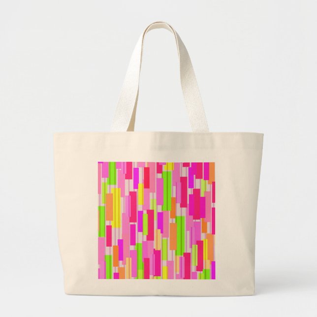 Boxed Stripe Large Tote Bag (Front)