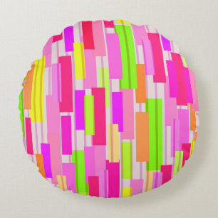 Boxed Stripe Round Cushion