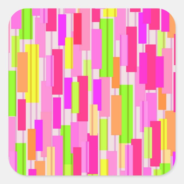 Boxed Stripe Square Sticker (Front)
