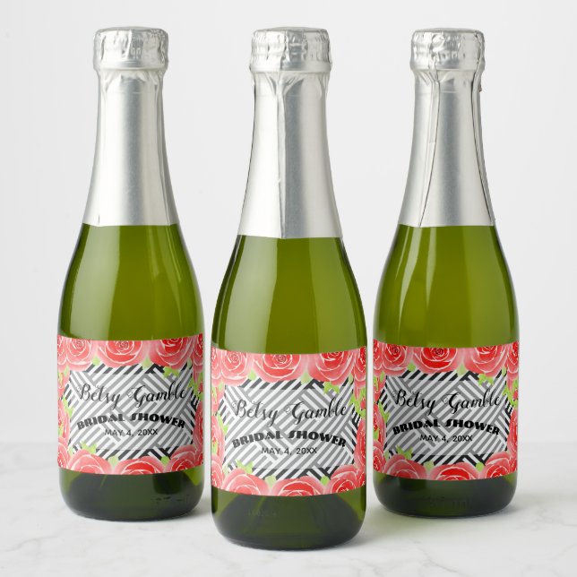 Boxed Stripes & Roses Derby Mini Sparkling Wine La Label (Bottles)
