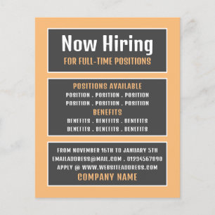 Boxed Text, Job Vacancy Recruitment Advertising Flyer