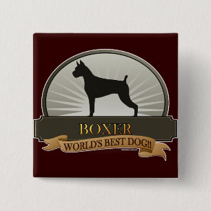 Boxer 15 Cm Square Badge