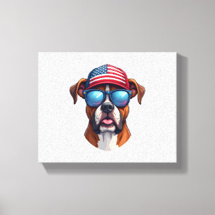Boxer 4th of July Canvas Print