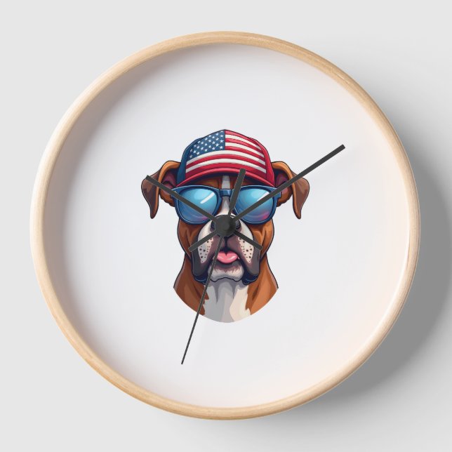 Boxer 4th of July Clock (Front)