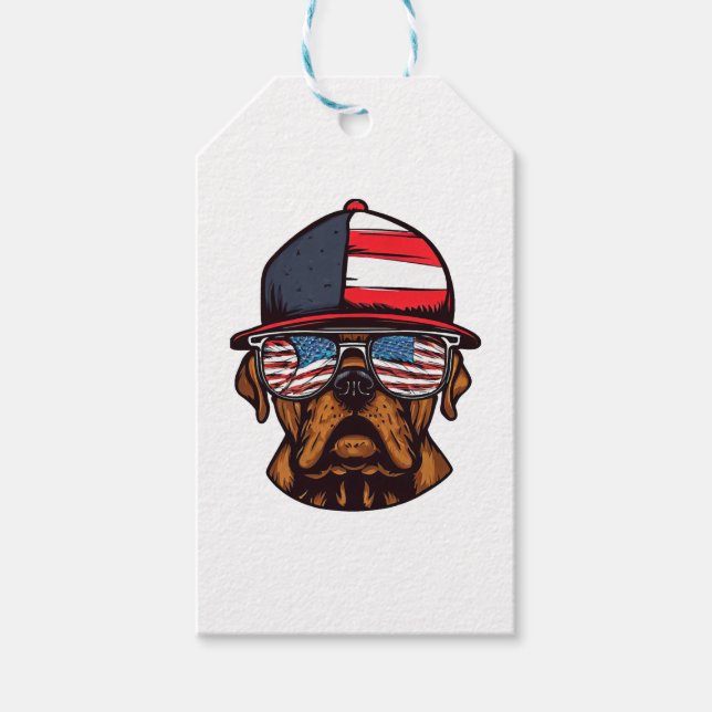 Boxer 4th of July Gift Tags (Front)