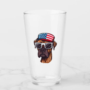 Boxer 4th of July Party Glass