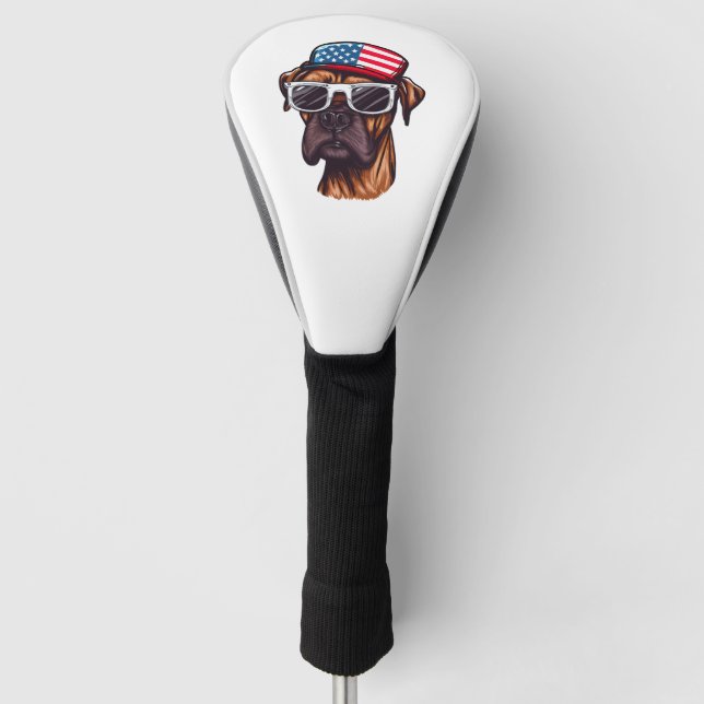Boxer 4th of July Party Golf Head Cover (Front)