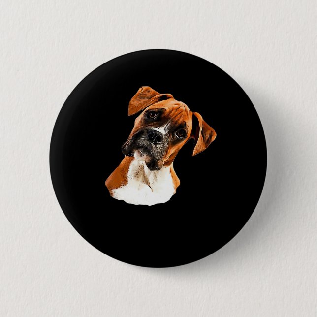 Boxer A Beautiful Boxer Head Tilt Classic T-Shirt 6 Cm Round Badge (Front)
