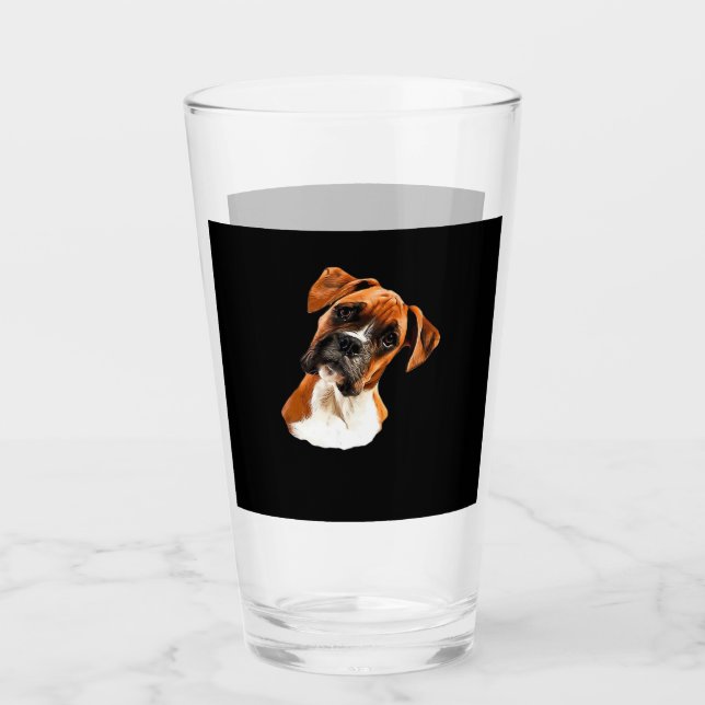 Boxer A Beautiful Boxer Head Tilt Classic T-Shirt Glass (Front)