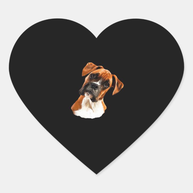 Boxer A Beautiful Boxer Head Tilt Classic T-Shirt Heart Sticker (Front)