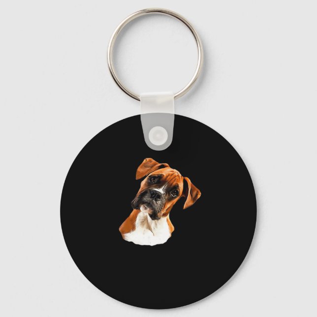 Boxer A Beautiful Boxer Head Tilt Classic T-Shirt Key Ring (Front)