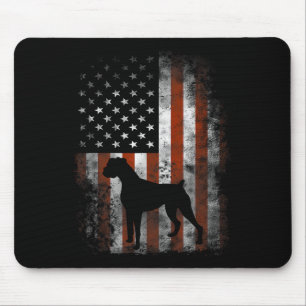Boxer American Flag Shirt Usa 4th Of July Dog Gift Mouse Mat