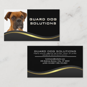 Boxer   Animal Training   Black Yellow Wave  Business Card