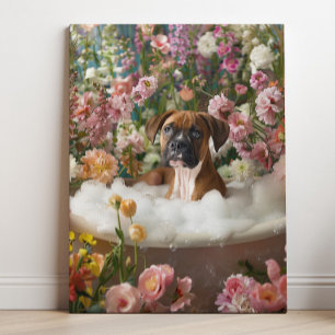 Boxer Art   Boxer Art Bathroom Canvas Print