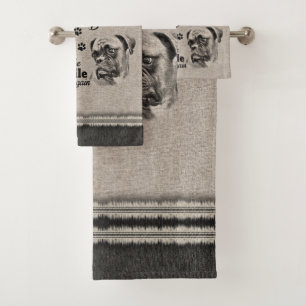 Boxer art when everything fails quote bath towel set