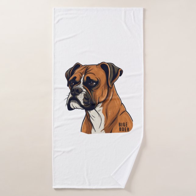 Boxer Bark Designs Punchy Graphic designs Bath Towel (Bath Towel)