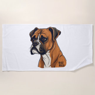 Boxer Bark Designs Punchy Graphic designs Beach Towel