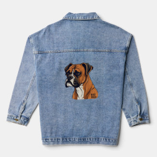 Boxer Bark Designs Punchy Graphic designs Denim Jacket
