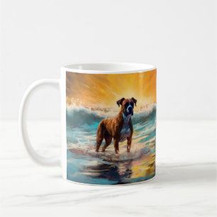 Boxer Beach Surfing Painting Coffee Mug