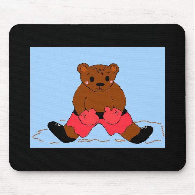Boxer Bear in Red Mouse Mat (Front)