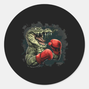Boxer Bear With Boxing Gloves Kickboxing Funny Box Classic Round Sticker