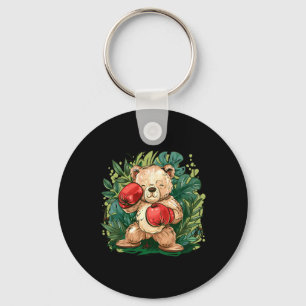 Boxer Bear With Boxing Gloves Kickboxing Funny Box Key Ring