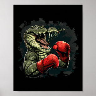 Boxer Bear With Boxing Gloves Kickboxing Funny Box Poster