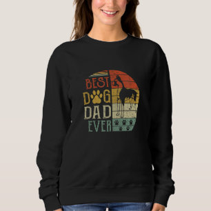 Boxer Best Dog Dad Ever Vintage Father's Day Retro Sweatshirt