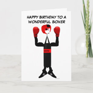 Boxer Birthday Cartoon Card