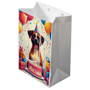 Boxer Birthday Celebration Medium Gift Bag