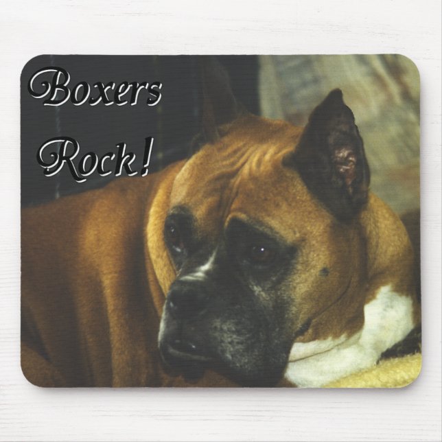Boxer:  Boxers Rock Mouse Mat (Front)