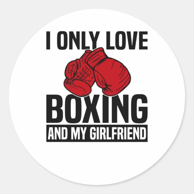 Boxer Boxing Gloves Boxing Match Martial Arts Classic Round Sticker (Front)